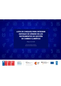 Lista de chequeo para integrar enfoque de género en los instrumentos de gestión del cambio Climático
