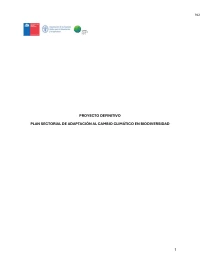 Plan Sectorial de Adaptación al Cambio Climático en Biodiversidad