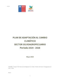 Plan Sectorial de Adaptación al Cambio Climático Sector Silvoagropecuario