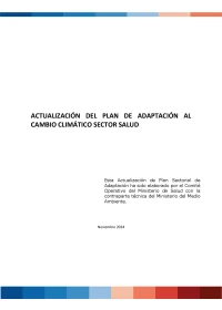 Plan Sectorial de Adaptación al Cambio Climático del Sector Salud