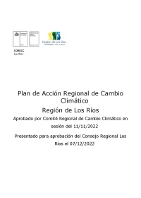 Plan de Acción de Cambio Cimático Región de Los Ríos