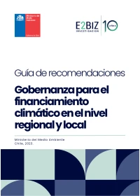 Guía de Recomendaciones “Gobernanza para el financiamiento climático en el nivel regional y local _ GAFiCCoR”
